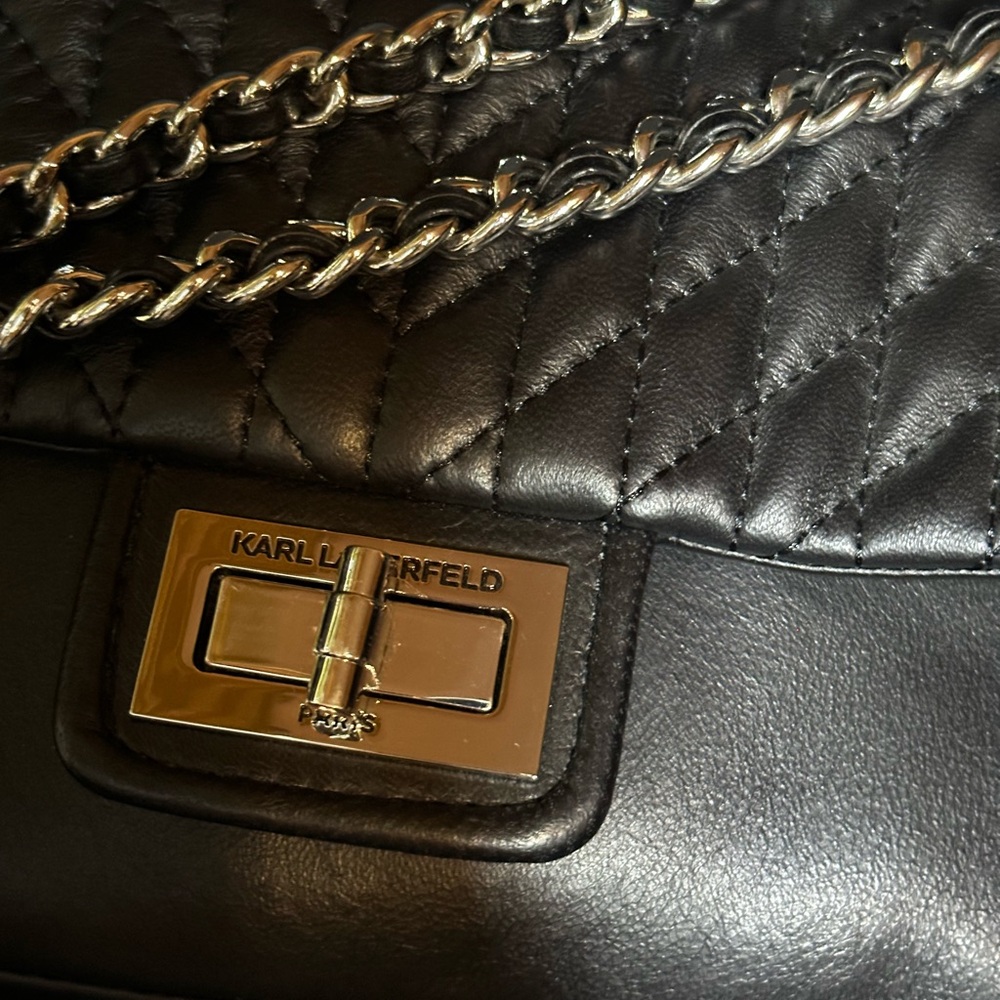 Karl Lagerfeld Black Quilted Shoulder Bag